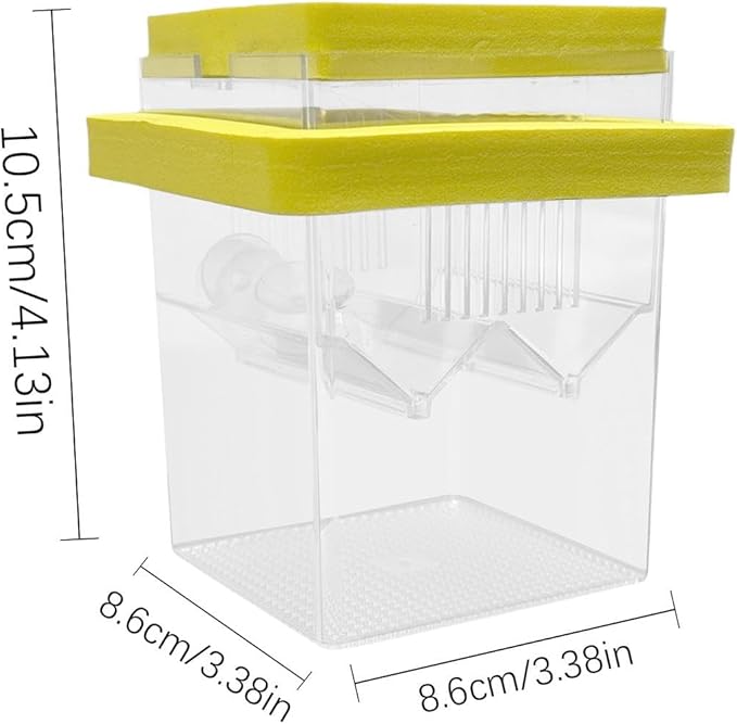 Aquarium Breeder Box – Fish Breeding Tank Box, Floating Fish Isolation Box With Suction Cups, Fish Egg Hatching Box For guppiess & Betta, Small Fish Breeder Tank, Fish Hatchery Box For Aquariums