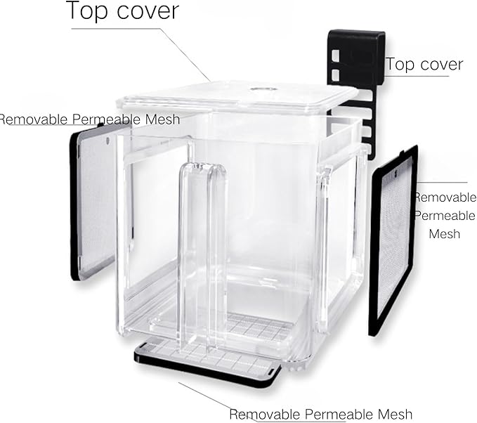 Saim Fish Breeding Box, Acrylic Aquarium Breeding Boxes, Acrylic Fish Isolation Box Hanging Aquarium Hatchery Tank for Small Baby Fishes Shrimp Clownfish Guppy Hatchery, Transparent