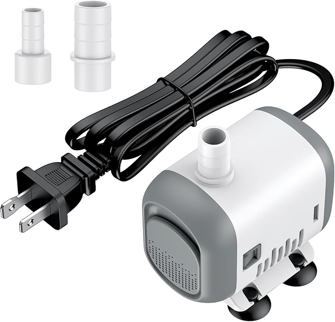 Pawfly Small Fountain Pump, 240 GPH Submersible Water Pump for Fountain, 12 W Mini Water Pump with 3.9 ft. High Lift, Quiet Water Fountain Pump for Aquarium Fish Tank & Waterfall