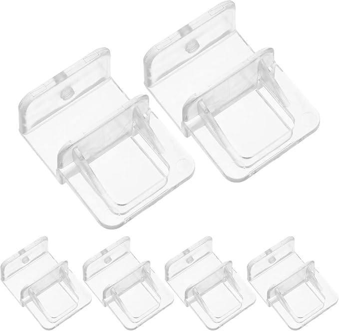 Aquarium lid Clips 6pcs Aquarium Lid Rimless Tank Cover Clips 0-2cm Fish Tank Cover Support Holder for Rimless Aquarium Glass Top Transparent