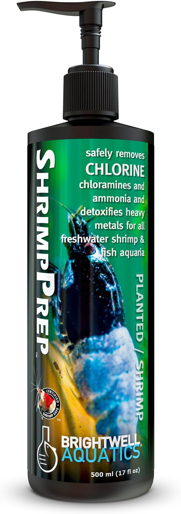 Brightwell Aquatics Shrimp Prep – Water Conditioner for Freshwater Shrimp & Aquariums – Removes Chlorine, Ammonia & Heavy Metals – Promotes Healthy Habitat, 500 ml
