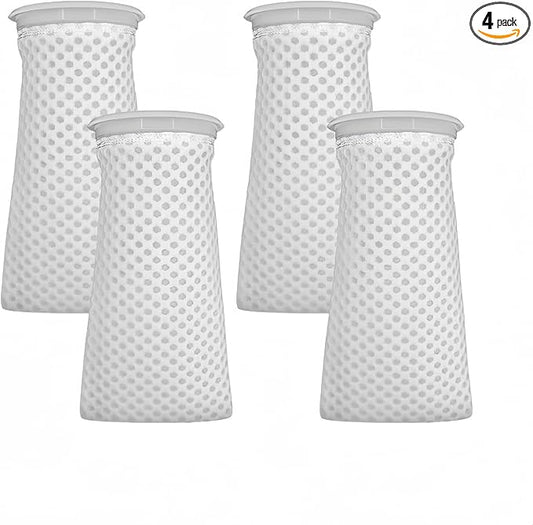 4 Pack 4Inch Ring Honeycomb Filter Socks,150 Micron,Freshwater Saltwater Aquarium Filter Bags,Aquarium Filter Sock 3D Honeycomb Design,Filter Bags for Fish Tank,10 Inch Long