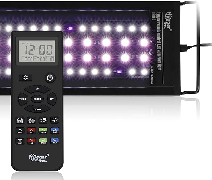 hygger 18W Full Spectrum Aquarium Light for 12-18 Inch Fish Tanks, LED Planted Tank Light with Remote Control, DIY Timer & Sunrise Sunset Weather Effects