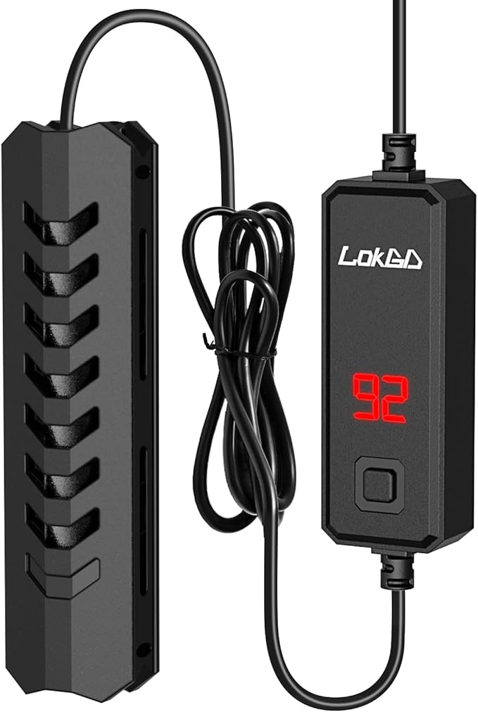 Upgraded 50W Intelligent Aquarium Heater,59°F-93°F Submersible Fish Tank Heater with Intelligent Digital Display Controller and Auto Power Off for 5-10 Gallon Freshwater Saltwater Fish Tanks