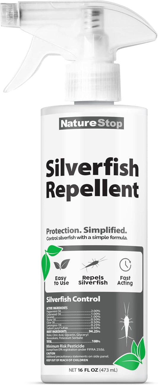 Silverfish Repellent Spray – Helps Deter Silverfish from Bathrooms, Basements & Indoor Areas, 16 oz (475mL)