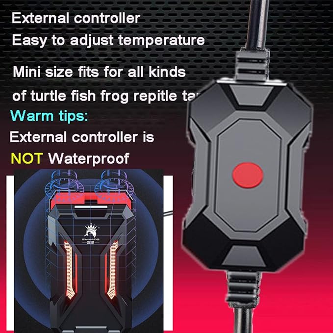 Aquarium Heater 200W Fish Tank Submersible Heater Turtle Heat Rod with Temperature Display External Temperature Controller for Betta Frogs Newts Turtles (200W with LED Display)