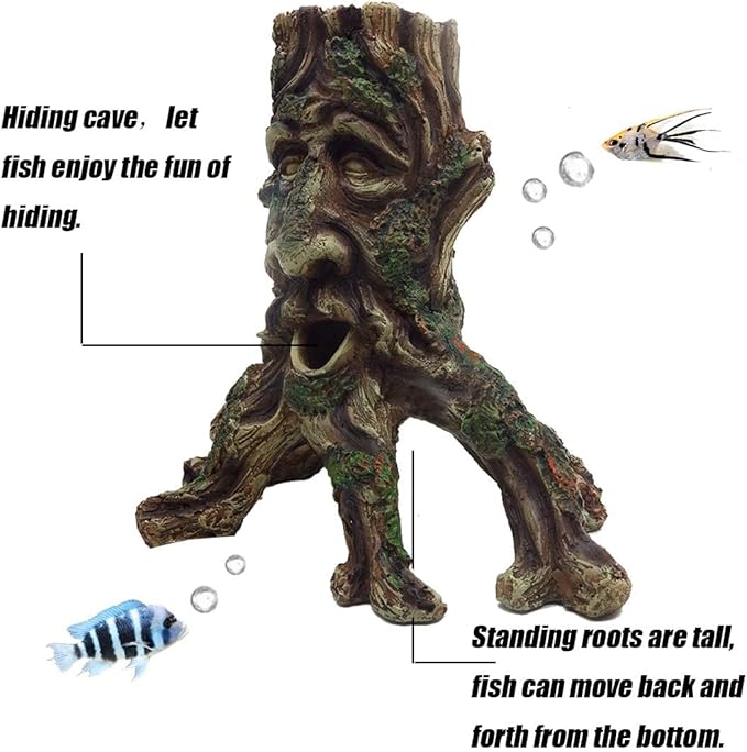 Tfwadmx Large Aquarium Driftwood Decaying Trunk Terrarium Resin Hollow Tree Root Log Ornament Decoration Fish Tank Hideouts Climbing Habitat Accessories for Bearded Dragon Snake Chameleon Reptile