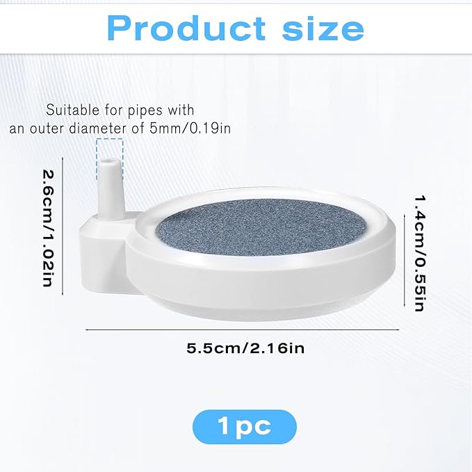 Fish Tank Bubbler 2 Inch Fish Tank Air Stone Small Nano Air Bubble Stone Aerator Oxygen Diffuser Aquarium Bubbler Fish-Tank Accessories(No Pump and Tube)