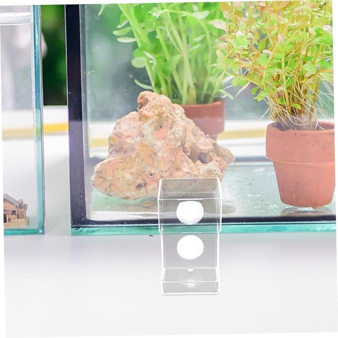 POPETPOP Fish Tank Feeding Tube with Suction Cup, Sinking Aquarium Feeder Tool for Betta and Shrimp Tanks, Large Square Automatic Fish Feeding Accessory for Home and Office