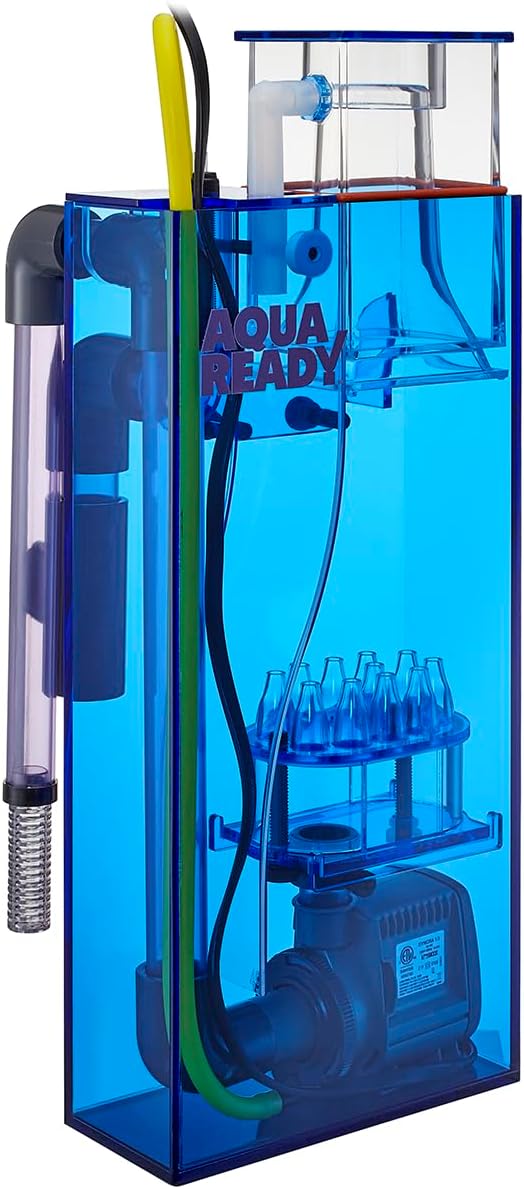 AquaReady Hang On Back Protein Skimmer for Saltwater Aquariums HOB-1.5, Up to 75 Gallon Fish Tank Filtration, Hang On External, Adjustable, Ultra Quiet Pinwheel Pump