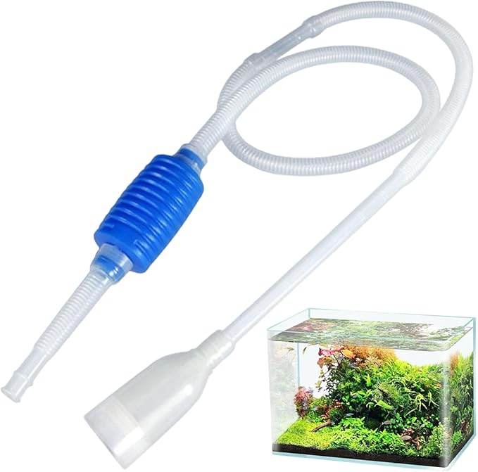 Aquarium Siphon, 5 Feet Manual Siphon Pump, Aquarium Vacuum Gravel Cleaner Ideal for Cleaning and Changing Water in Minutes, Fish Tank Accessories Vacuum Gravel Cleaner Water Transfer Pump