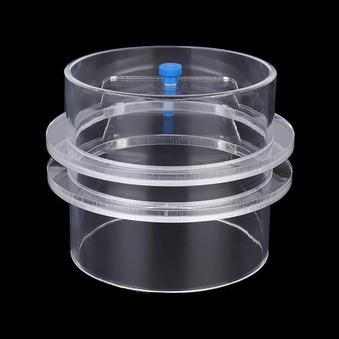 Ymiko Fish Feeder, Acrylic Fish Feeding Floating Food Dish Food Feeder Adjustable Transparent Cover Tray Automatic for Aquarium (100mm)