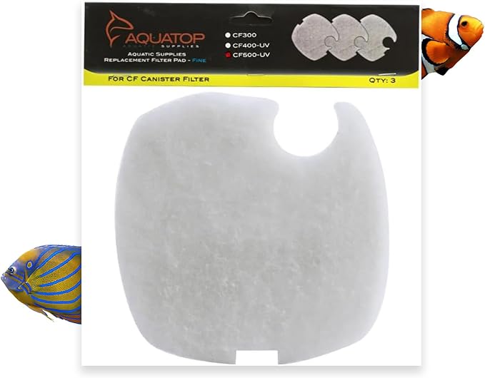 Aquatop Replacement White Filter Pads for CF-500UV & CF-500UVMKII – For Clear Water – Traps Dirt & Waste – Easy to Install