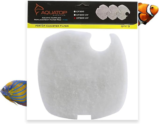 Aquatop Replacement White Filter Pads for CF-500UV & CF-500UVMKII – For Clear Water – Traps Dirt & Waste – Easy to Install