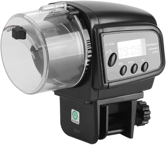 Yosoo Automatic Fish Feeder for Aquarium, Vacation Weekend Fish Food Dispenser with Automatic Digital Timer for Flake Pellets, Pellets, Powders and Strips