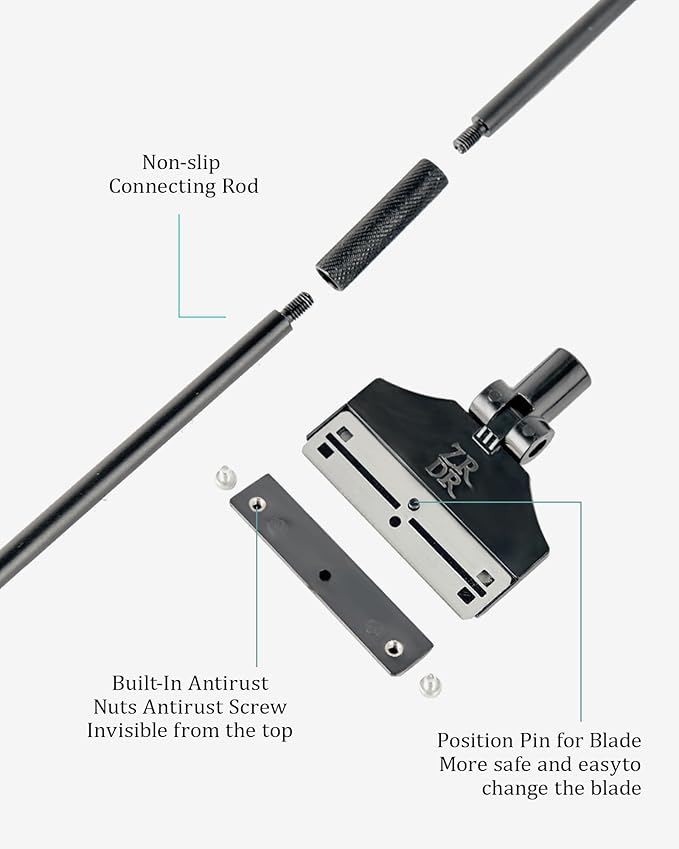 Stainless Steel Algae Scraper Aquarium Cleaning Tool for Glass Aquariums, Including Algae Scraper, Sponge Pad, Fish Net, Cleaning Brush, Adjustable Length, Durable, Does Not Hurt The Fish Tank