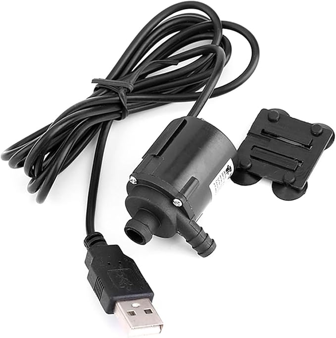 USB Mini Water Pump, DC 6V 0.6 to 1.8W 150L/H Small Fountain Pump, Brushless Mini Submersible Water Pump, Ultra Quiet Submersible Fountain Pump for Aquarium, Fish Tank