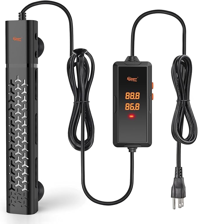 hygger 300w Aquarium Heater, Fish Tank Heater with Intelligent Temperature Control, Over-Temperature Protection and Automatic Power-Off When Leaving Water, for 40-75 Gallon Tanks