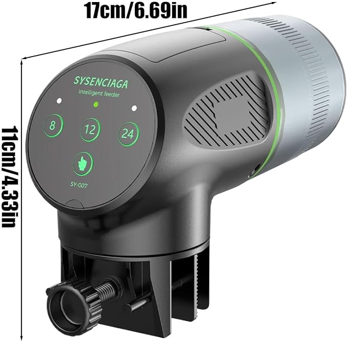 Automatic Fish Feeder for Aquarium - 200ml 360 Degree Rotation, Food Dispenser with Timer, Digital Smart Feeder | Programmable Vacation Feeding for Pond Betta Vacation Feeding Guppy Holiday