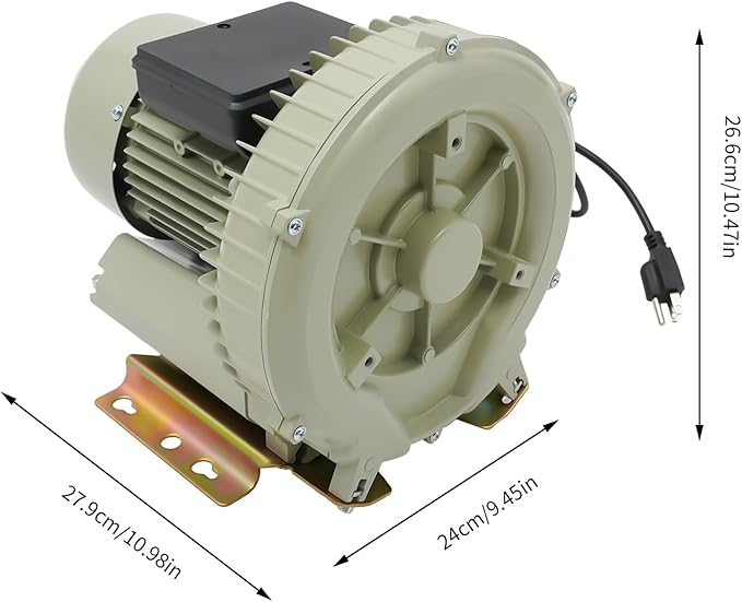 Air Pump Blower, 110V 370W 12KPa High Pressure Industrial Air Pump Blower Oxygen Aerator Aquarium Fish Tank Pond Aquaculture Blower