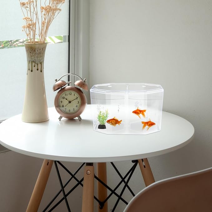 Mipcase Acrylic Betta Fish Tank Isolation Box 8-Inch Divided Breeding Tank for Betta Fish with Transparent Design Small Aquarium for Spawning and Incubation