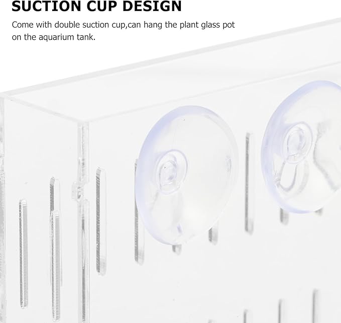 Mipcase Aquarium Plant Holder Clear Acrylic Fish Tank Frame with Double Suction Cups for Live Aquatic Plants Small Water Plants 3.93X3.34X2.95In Aquarium Accessories