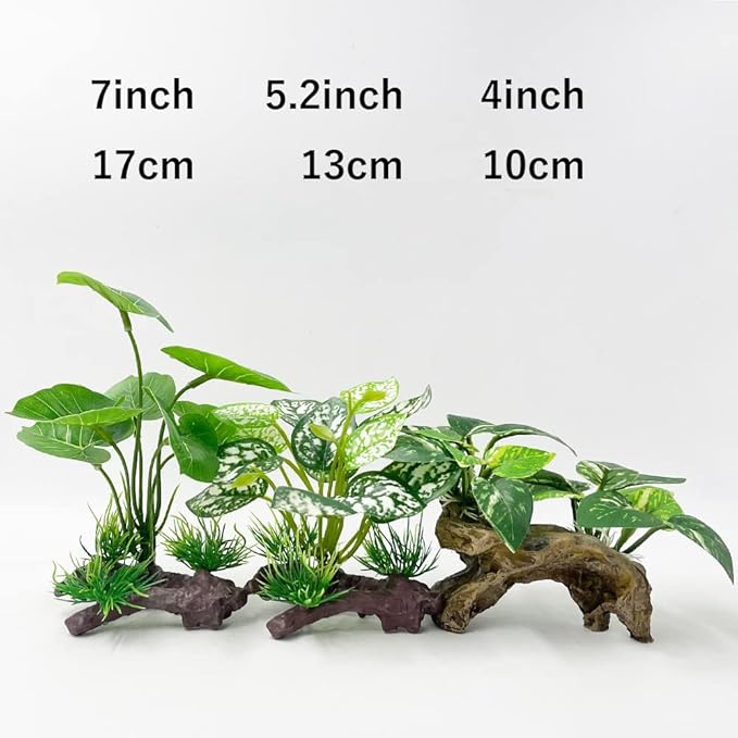 Fish Tank Decoration Aquarium Decoration 3 Pieces Ornament Betta Silk Leaf Cushion Hammock Artificial Driftwood Cave Goldfish Bowl Accessories (Mixed Leaf Set-G)