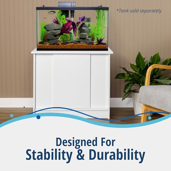Tetra 20-29 Gallon Fish Tank Stand, Easy to Assemble in Less Than 1 Minute, No Tools Required, Water-Resistant Wood Stand for Freshwater and Saltwater Aquariums, Sturdy Stand Designed for Durability