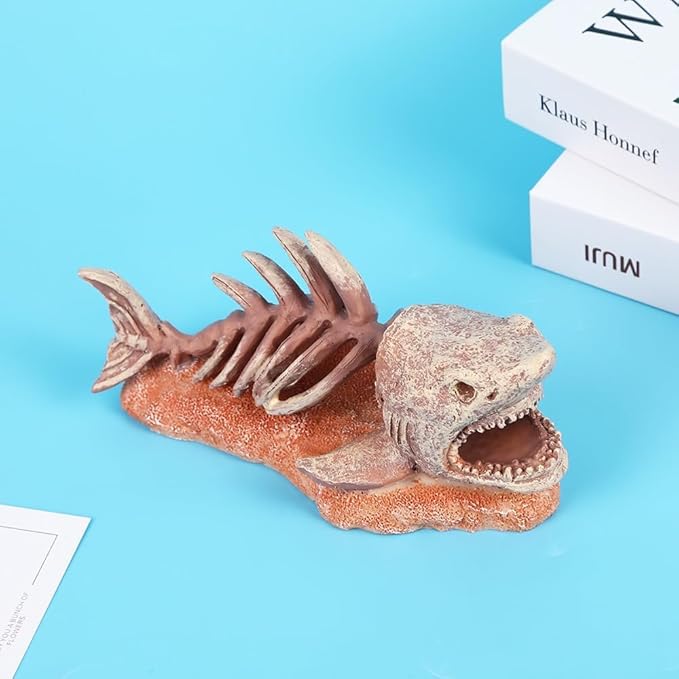 Shark Skeleton Fish Tank Decor Rocks, Aquarium Decoration Model