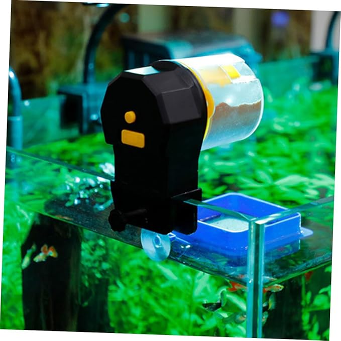 1Set Automatic Fish Feeder with Clock Timer Capacity for Aquarium for Vacation Feeding Design for Pellets Flakes Sticks