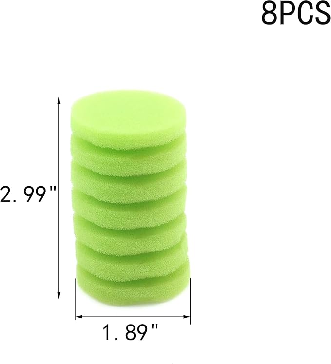 MY MIRONEY 1.89" x 2.99" Replacement Sponge Filter Aquarium Sponge Filter 7-Layer Sponge Filter Green Spare Sponges Pack of 8