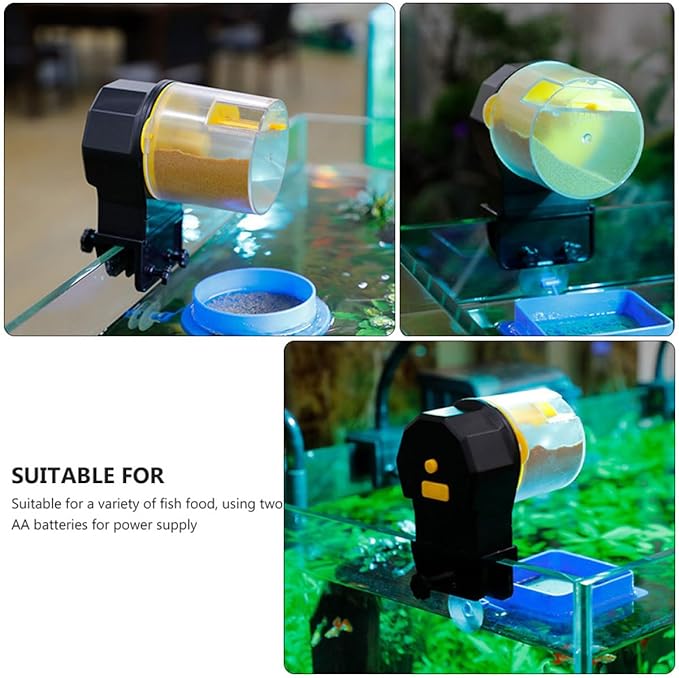 TOYANDONA 1set Automatic Fish Feeder with Feeding Tanks Durable Design for Pellet and Flake Food for Weekend Vacations Electric Timer Fish Food Dispenser