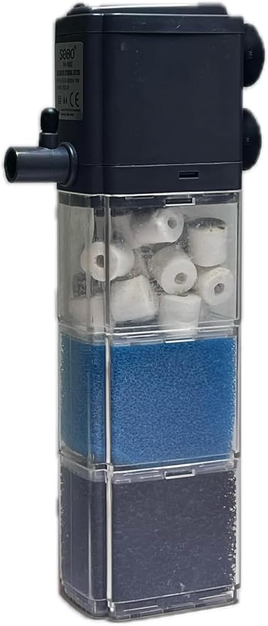 High-Performance Internal Aquarium Filter 400GPH for 20-200 Gallon Tanks and Ponds, Submersible Water Pump with Wave-Maker Function for Saltwater & Freshwater Systems and Turtle Tanks (1903)