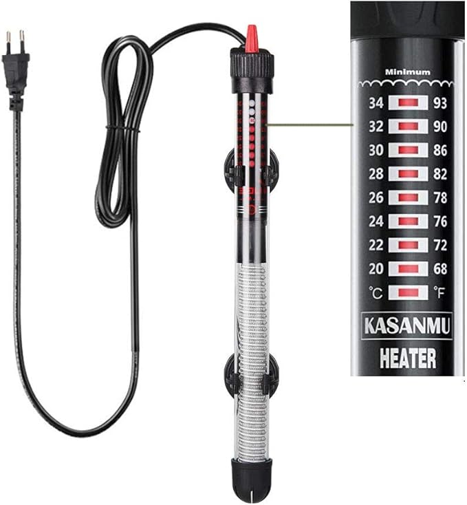 Aquarium Heater Submersible Betta Fish Tank Heater with Suction Cups Auto Thermostat Heater Marine Saltwater and Freshwater (200W)