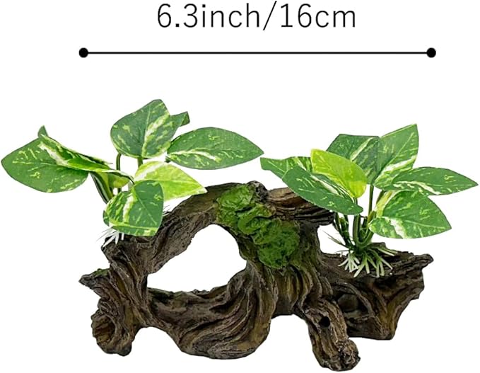 Fish Tank Decorations Aquarium Decor Ornaments Betta Silk Leaf pad Hammock Artifical Driftwood Cave Goldfish Bowl Accessories (Type-H)