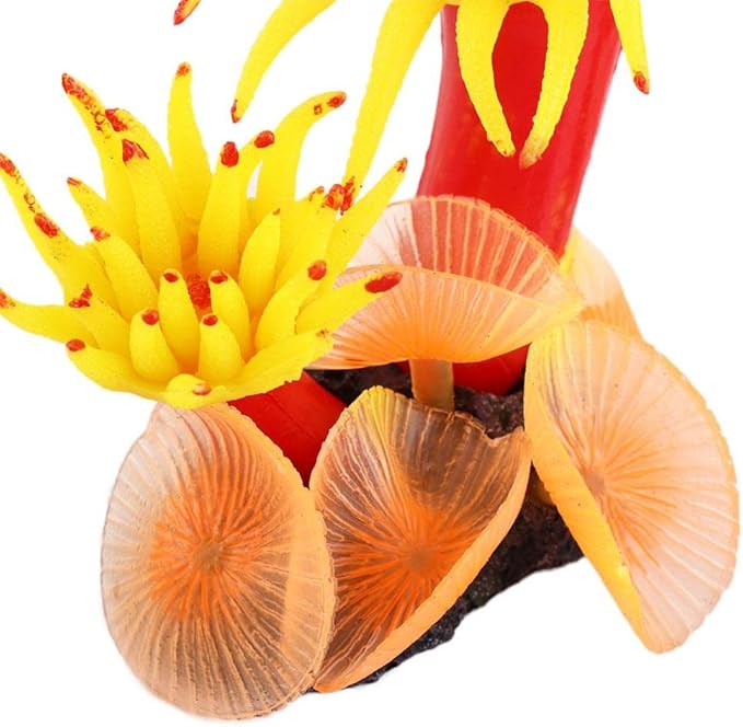 Pokinge 2pcs Artificial Coral Underwater Coral Reef Stone Aquarium Fish Tank Simulation Decoration Plants Water Grass Accessories Colorful Lifelike Coral