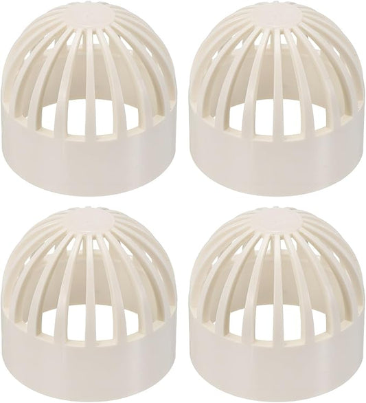 PATIKIL 2.5 Inch (63mm) Fish Cover Permeable Cap, 4 Pcs PVC Breathable Cap Aquarium Guard Fish Tank Intake Cover, White