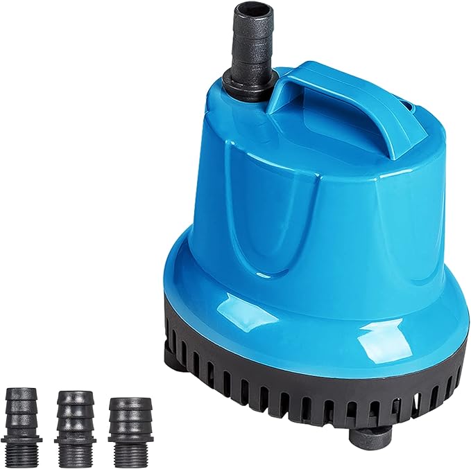 396 GPH Bottom Feed Submersible Water Pump - Energy Efficient Low-Suction Aquarium, Pond, Fountain, Hydroponics Pump, 40W - 2 Pack