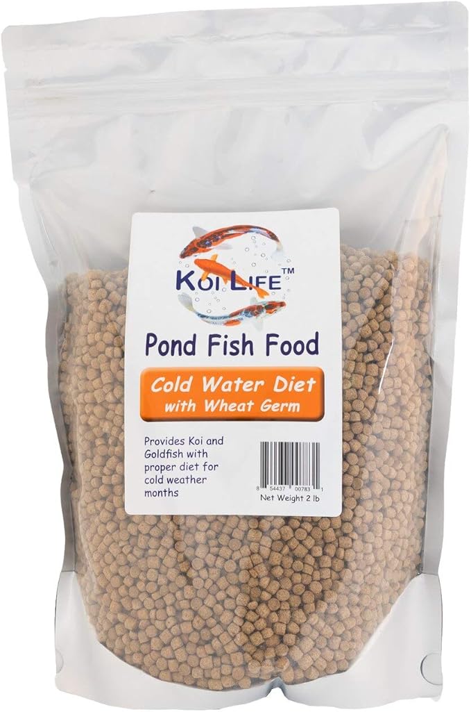 Natural Waterscapes Koi Life Pond Fish Food | Wheat Germ Fish Food | Cold Water Diet for Koi & Goldfish | Fall Winter Food