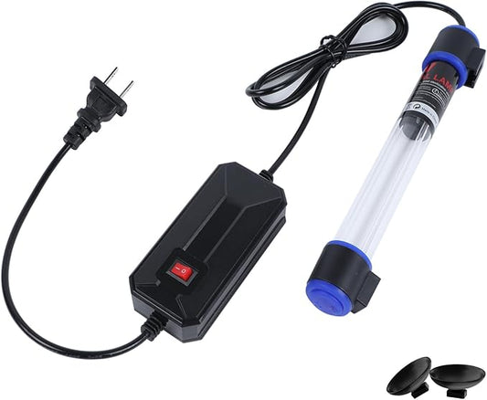 9W UVC Aquarium Light for Fish Tank and Pond – Quartz Tube Waterproof UV Lamp, Water Clarifier for Clearer Water