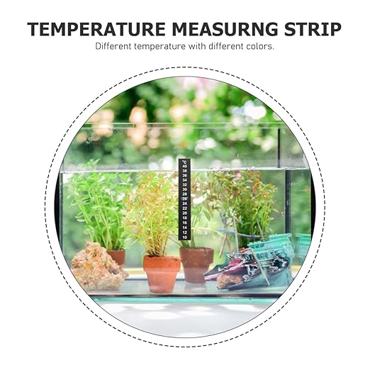FRCOLOR Stick on Thermometer Strip for Aquarium Fish Tank 5.11X0.70In Digital Temperature Indicator Adhesive Celsius Water Thermometer 20 Pack