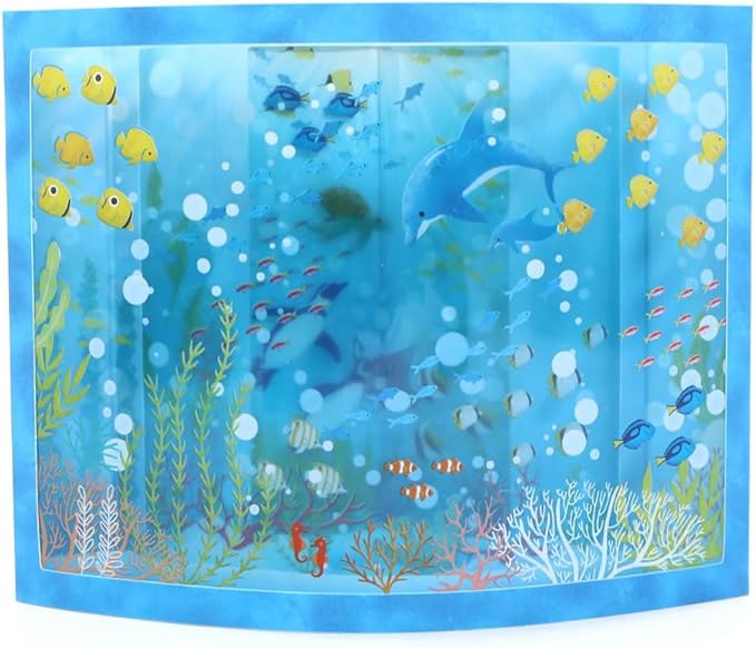 Hallmark 825003 Summer Card Pop Up 3D Curved Large Aquarium
