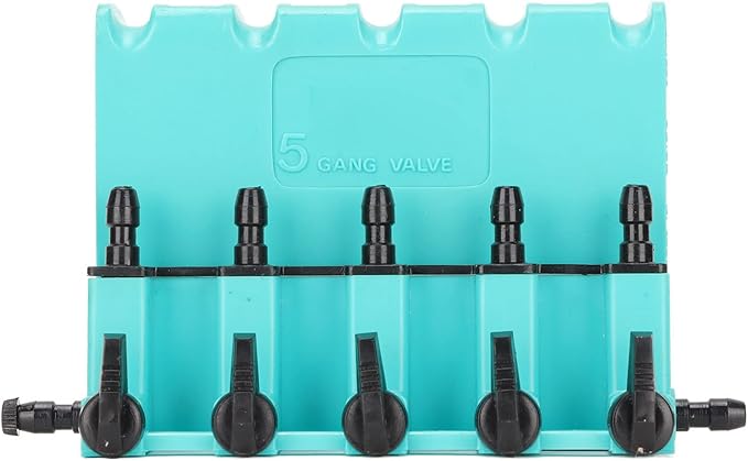 Aquarium Air Control Valve, 5 Way Plastic Fish Tank Oxygen Pump Splitter with Anti Backflow Protection for Aquariums Fish Ponds