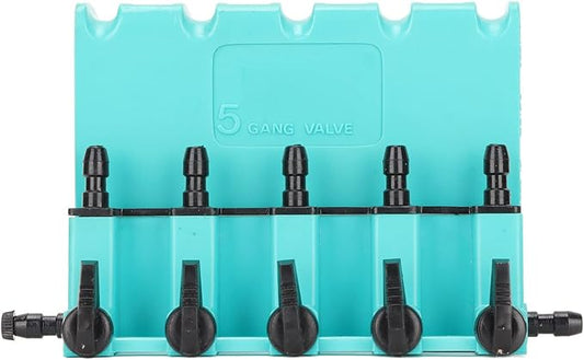 Aquarium Air Control Valve, 5 Way Plastic Fish Tank Oxygen Pump Splitter with Anti Backflow Protection for Aquariums Fish Ponds
