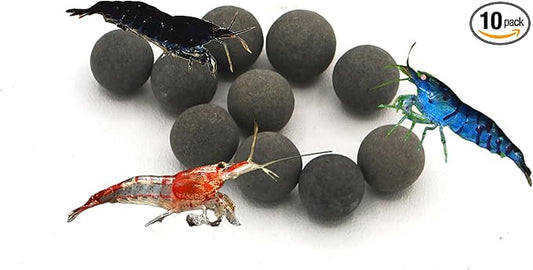 Awesome Industries Betta & Shrimp Tourmaline Mineral Balls Aquarium Water Conditioner Over 30 Elements Improves Water Quality, pH Balance, Health, Color & Breeding (10 Pack Regular)
