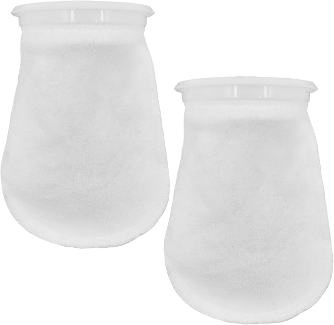 2Pcs 4 Inch Ring Filter Socks 200 Micron, Aquarium Felt Socks, Aquarium Filter Bags for Freshwater Saltwater Aquariums Fish Tank, Sump Filter Socks, Use in Ponds Overflows, 4 Inch Ring by 7 Inch Long