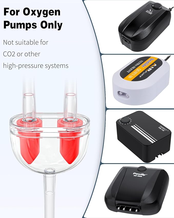 Pawfly Aquarium Air Pump Valves for Standard 3/16 Inch Airline Tubing - Plastic Non-Return Valves - Ideal for Oxygen Pumps - Essential Accessories for Basic Aeration Setup