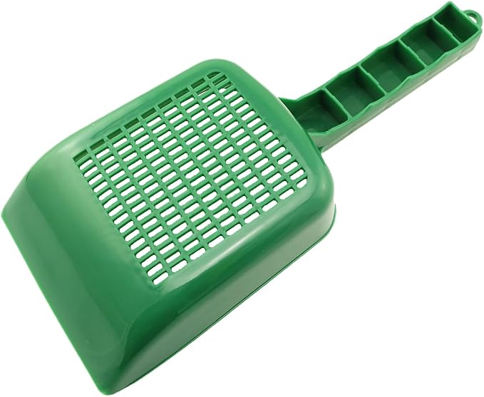 Aquarium Fish Tank Garden Sand Cleaning Shovel Green 5.11x4.33inch Lizard Feces Scoop Sand Filter Used for Home Gardens Fish Tanks and Swimming Pools
