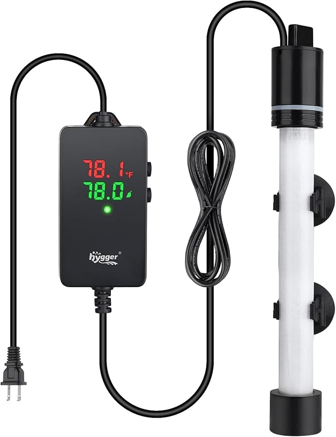 hygger ECO Precise Aquarium Submersible Heater, 300W for 40-60 Gallon Fish Tank Heater with Digital Display Adjustable Controller for Saltwater Freshwater