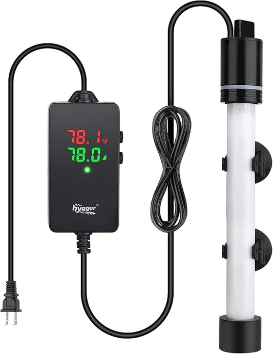 hygger ECO Precise Aquarium Submersible Heater, 300W for 40-60 Gallon Fish Tank Heater with Digital Display Adjustable Controller for Saltwater Freshwater